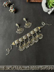02 - Rajsi coin Dual Tone Statement Choker Set