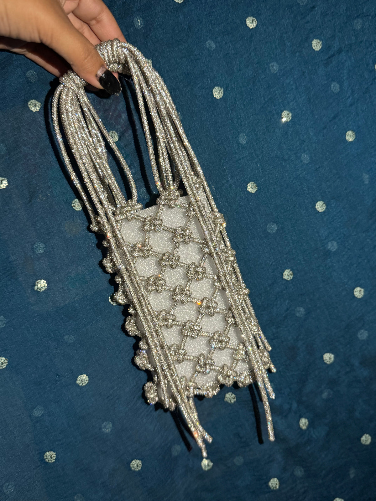 Silver bling bag